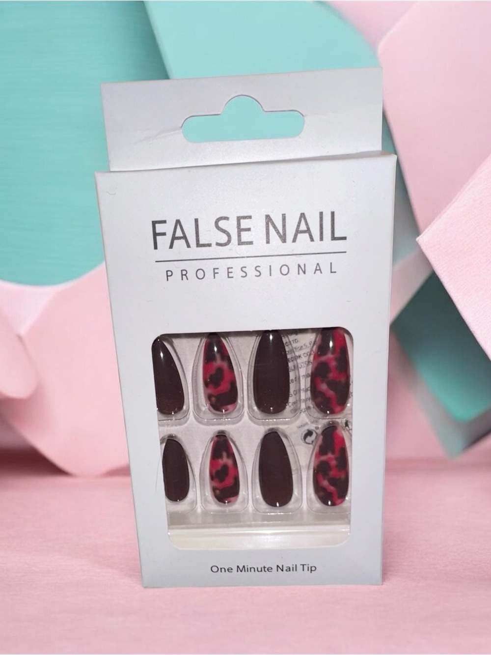False Nail Professional Pink & Brown Leopard Press-On Nails